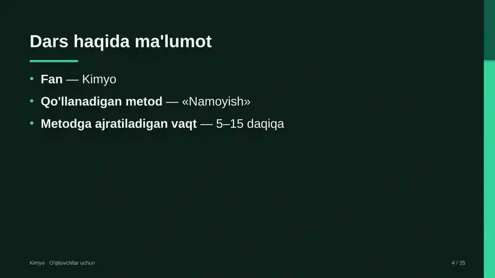 kimyo darslarida namoyish metodidan foydalanish 3069 4