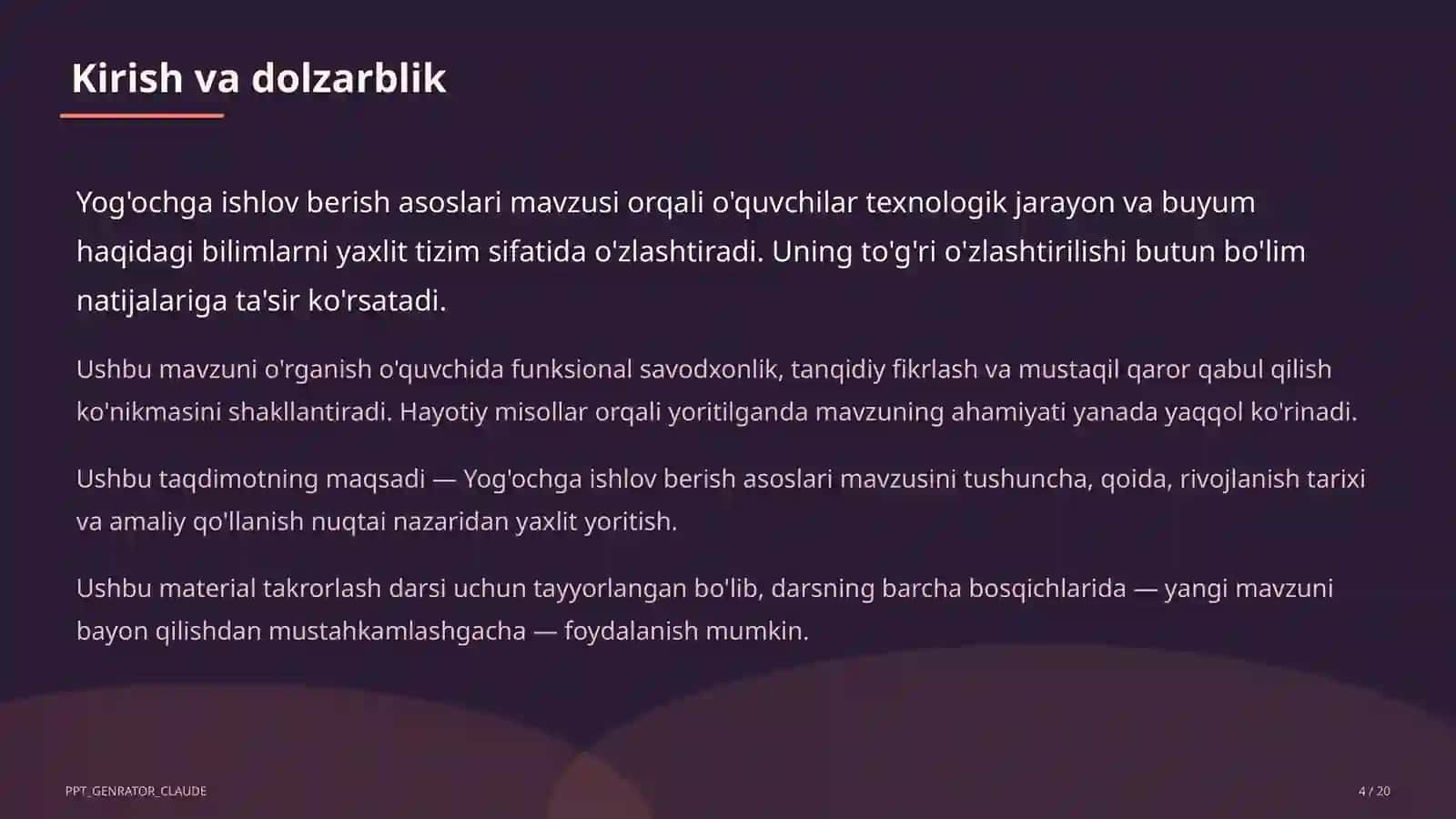 Yog'ochga ishlov berish asoslari (5-sinf) 4