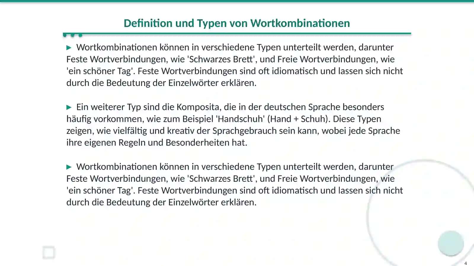 Besonderheiten von Wortkombinationen in den vergliechenen sprachen 4