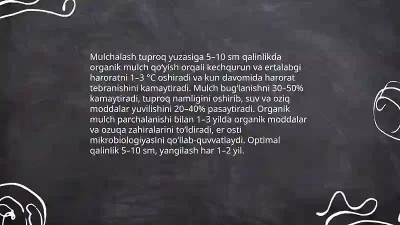 Tuproqning issiqlik va oziq rejimini yaxshilash 4