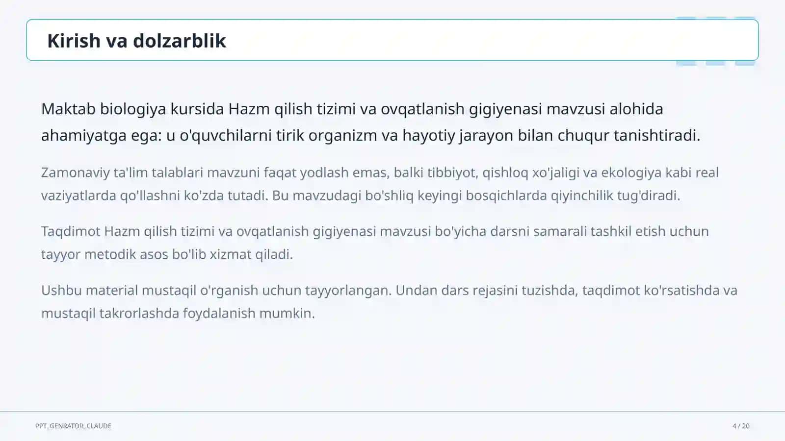 Hazm qilish tizimi va ovqatlanish gigiyenasi (8-sinf) 4