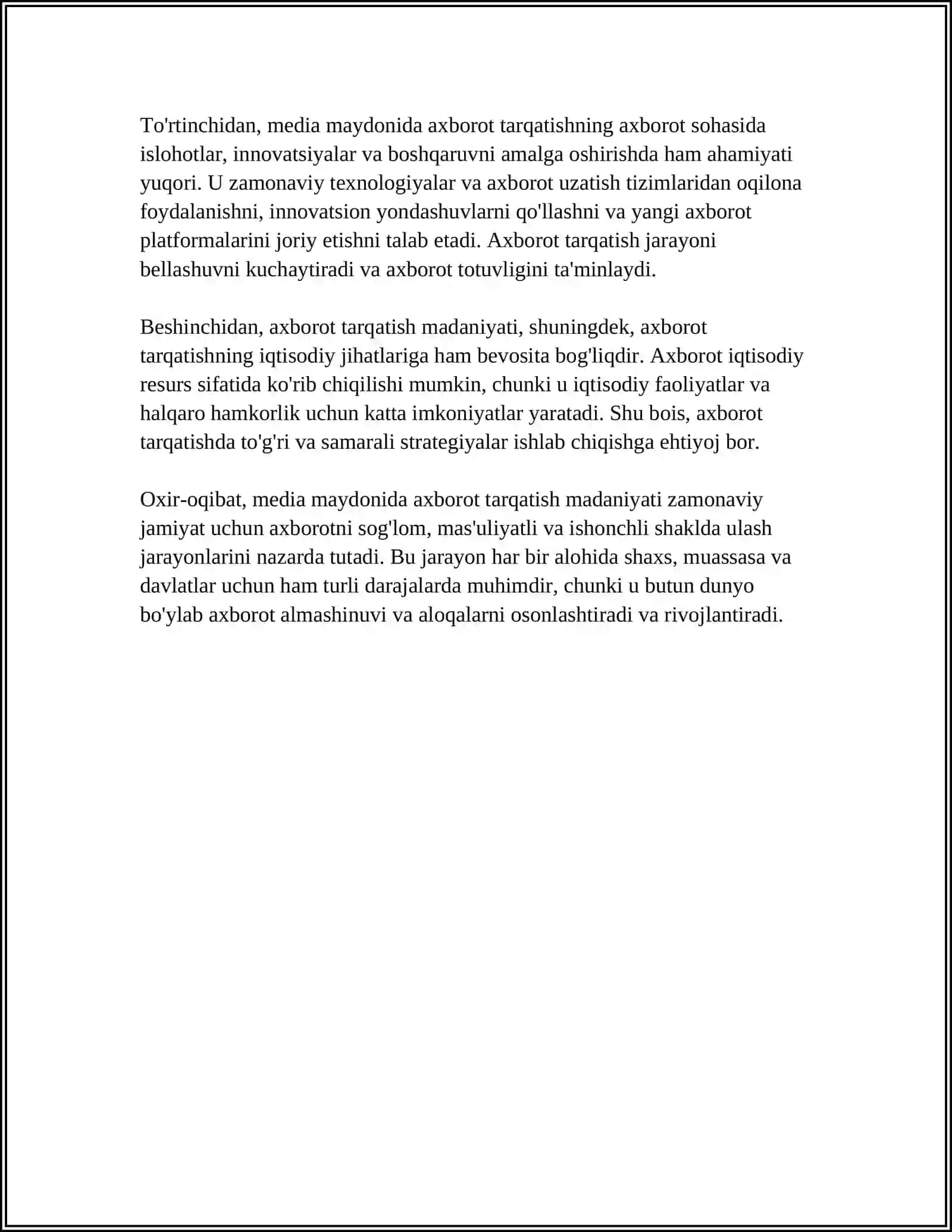 MEDIA MAYDONDA AXBOROT TARQATISH MADANIYATI 4