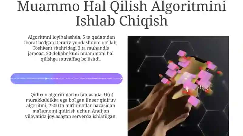 Muammo Yechish Algoritmining Ishlab Chiqilishi 4