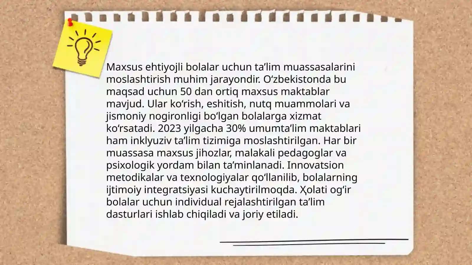 IMKONIYATI CHEKLANGAN BOLALARGA MAKTAB VA SINF XONALARINI MOSLASHTIRISH VA KORREKSION YORDAM KOʻRSATISHNING HUQUQIY PEDAGOGIK ASPEKTLARI 4