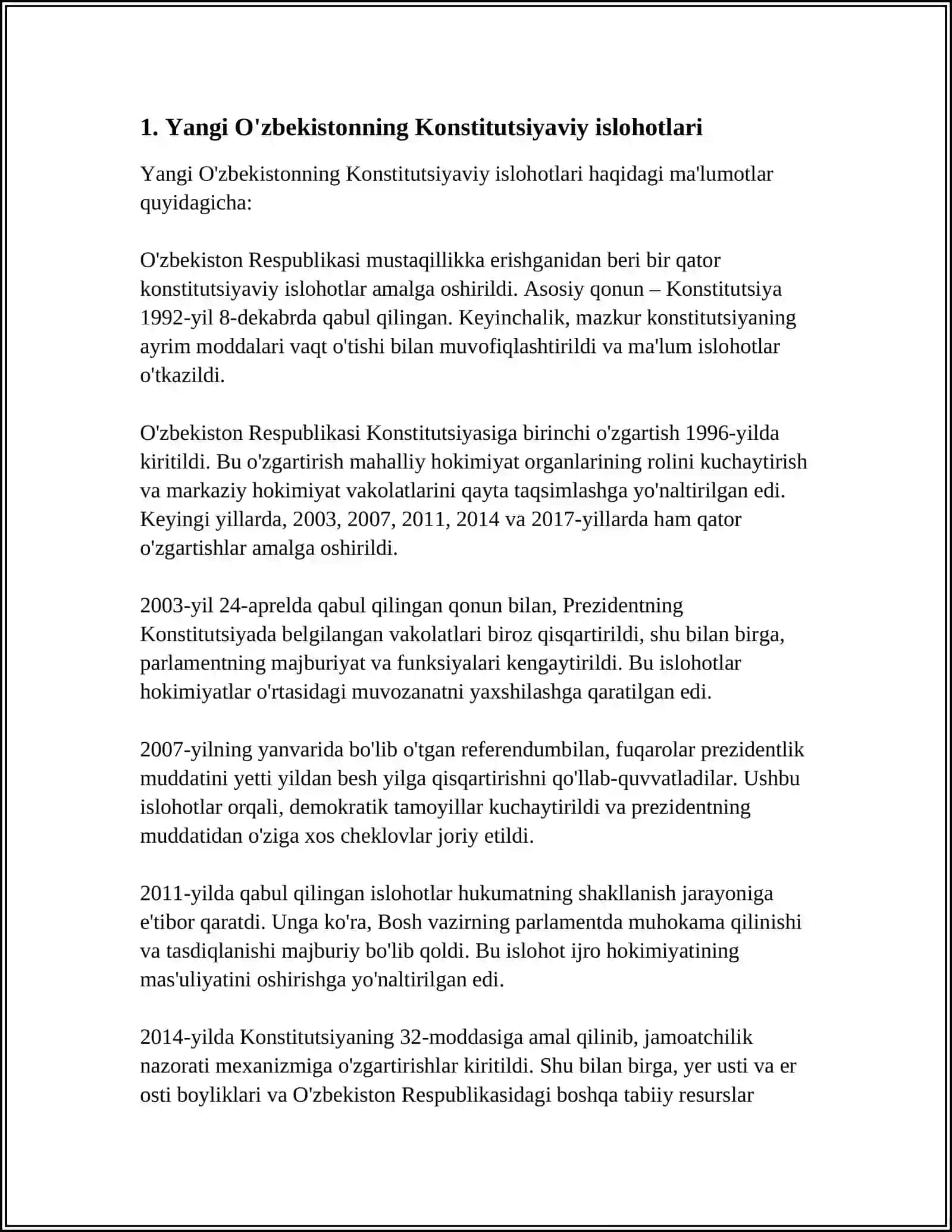 YANGI O'ZBEKISTONDA INSON HAQ-HUQUQLARI VA ERKINLIKLARI KAFOLATINING YARATILISHI 4