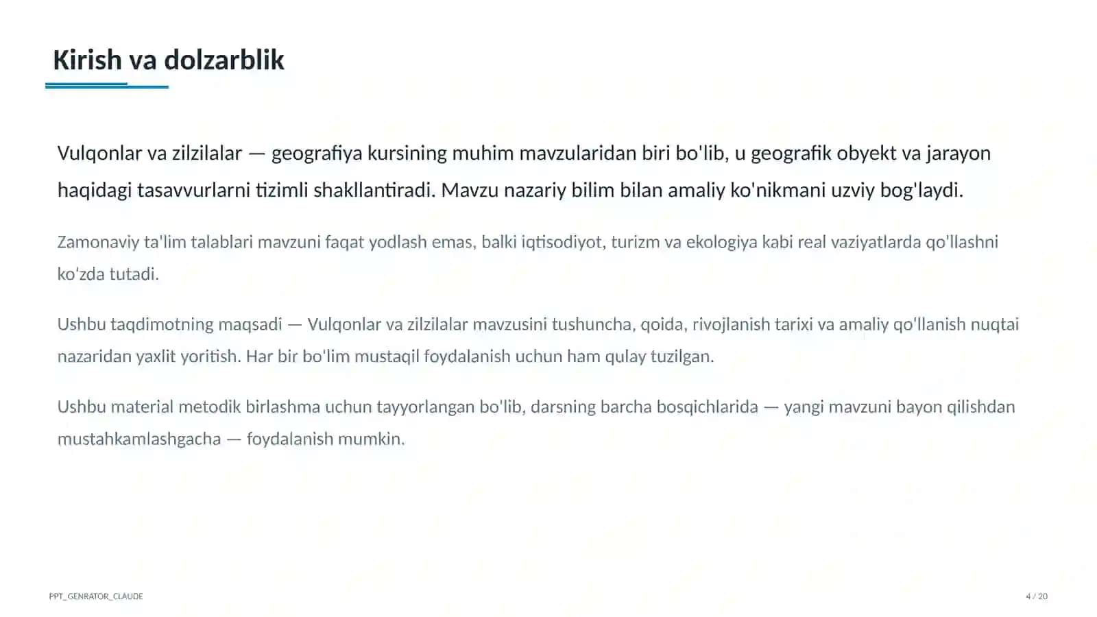 Vulqonlar va zilzilalar (5-sinf) 4