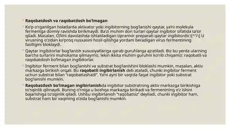 Fermentlar faoliyati oshirish 4
