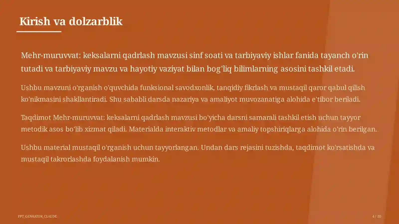 Mehr-muruvvat: keksalarni qadrlash 4