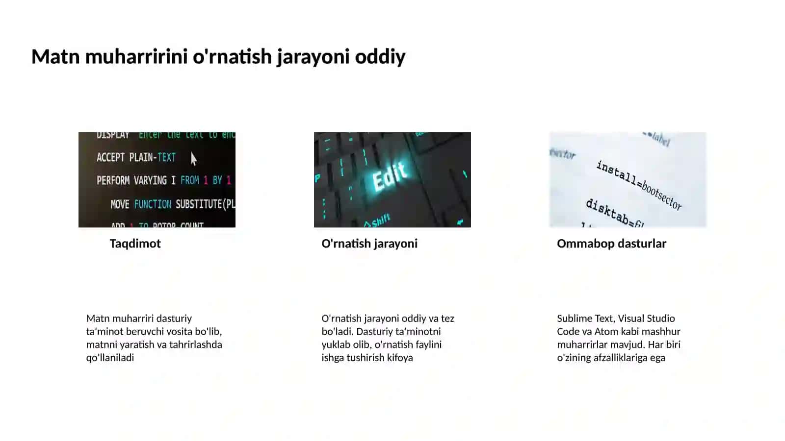 Platformabilan tanishish.Web va HTML. Matn muharririni o'rnatish.HTML nima? 4