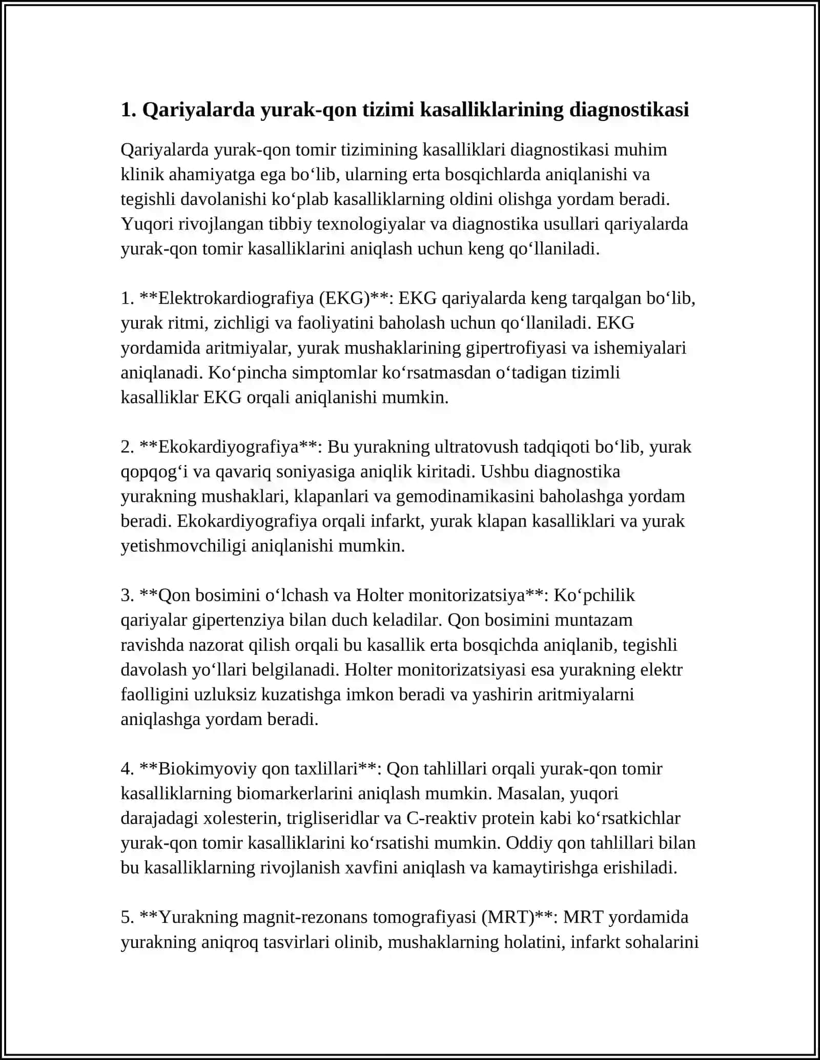 Qariyalarda Yurak-Qon Tizimi Kasalliklarining Diagnostikasi 4
