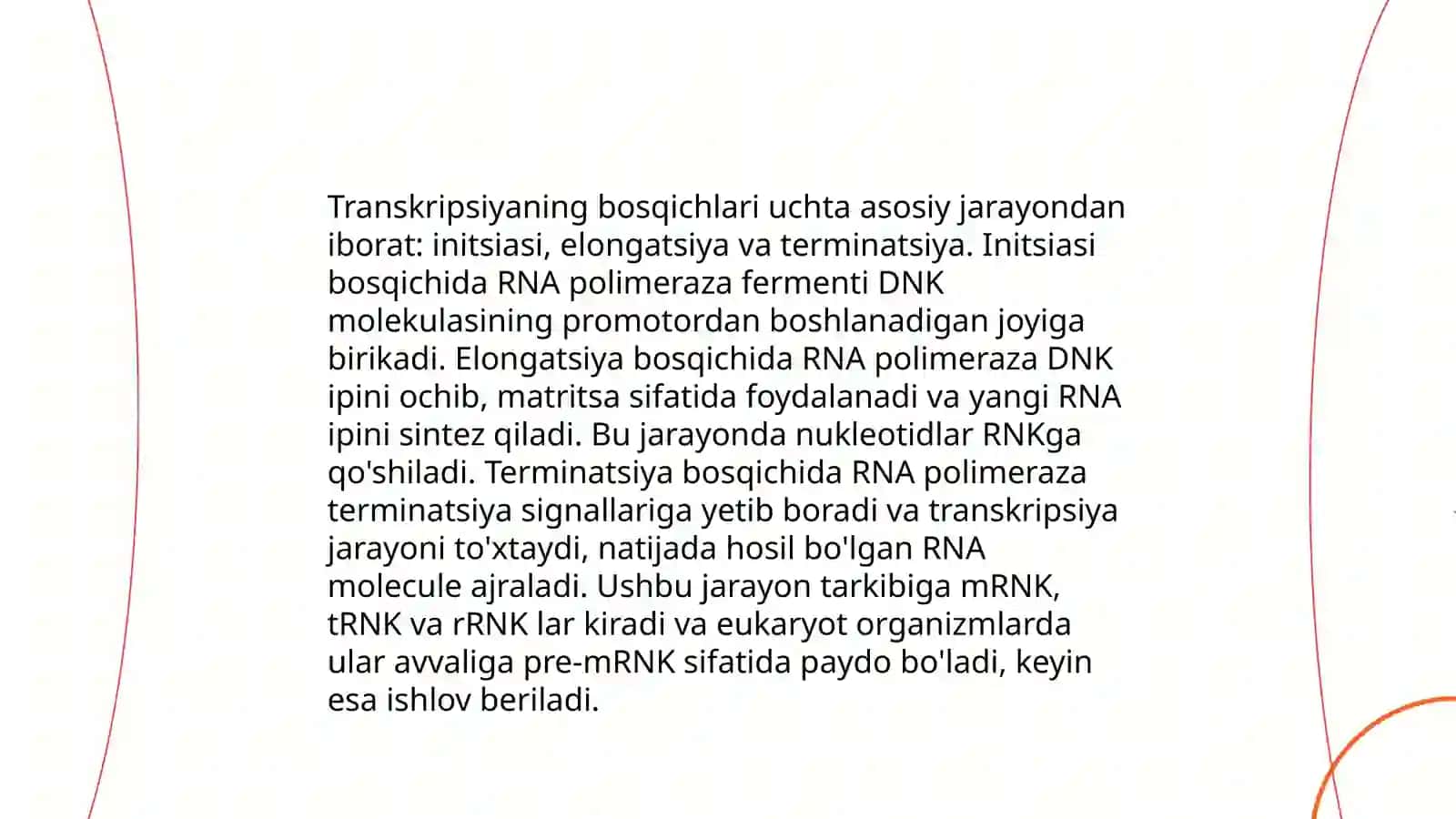 Transkripsiya va translyatsiya ming o'ziga xos xususiyatlari 4