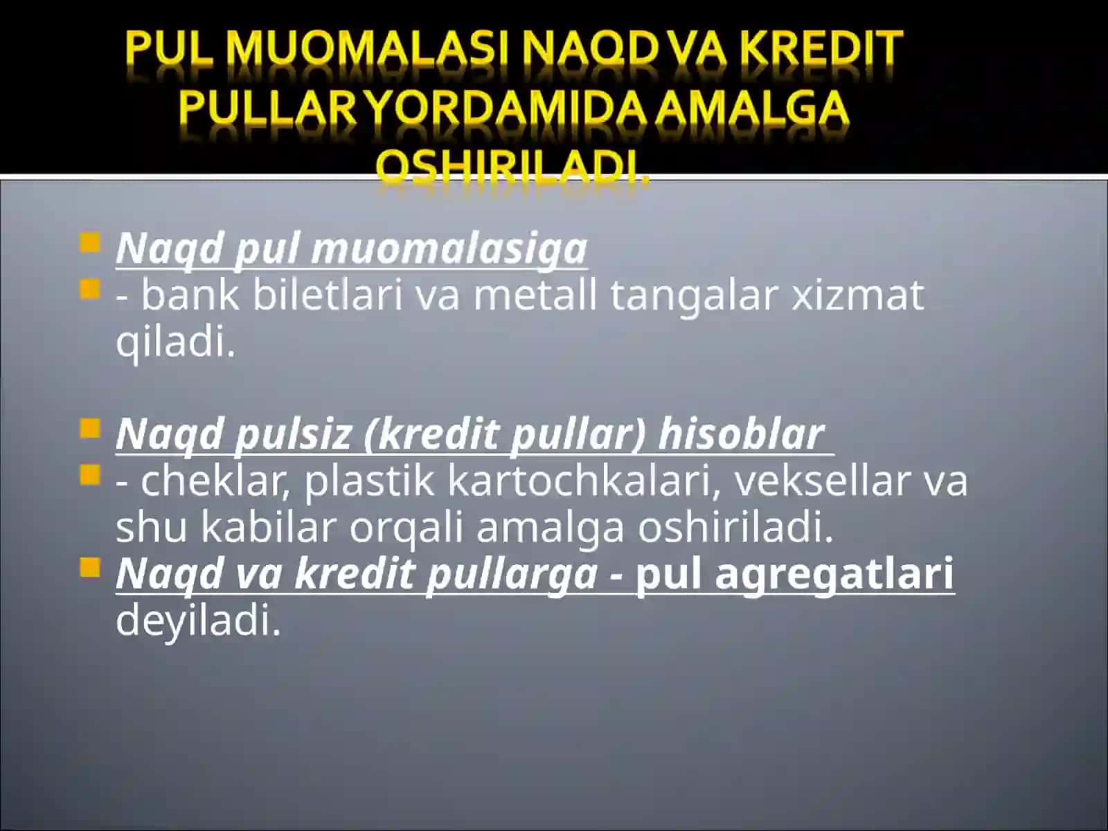Pul moliyasi va uning amal qilish qonuniyatlari 4