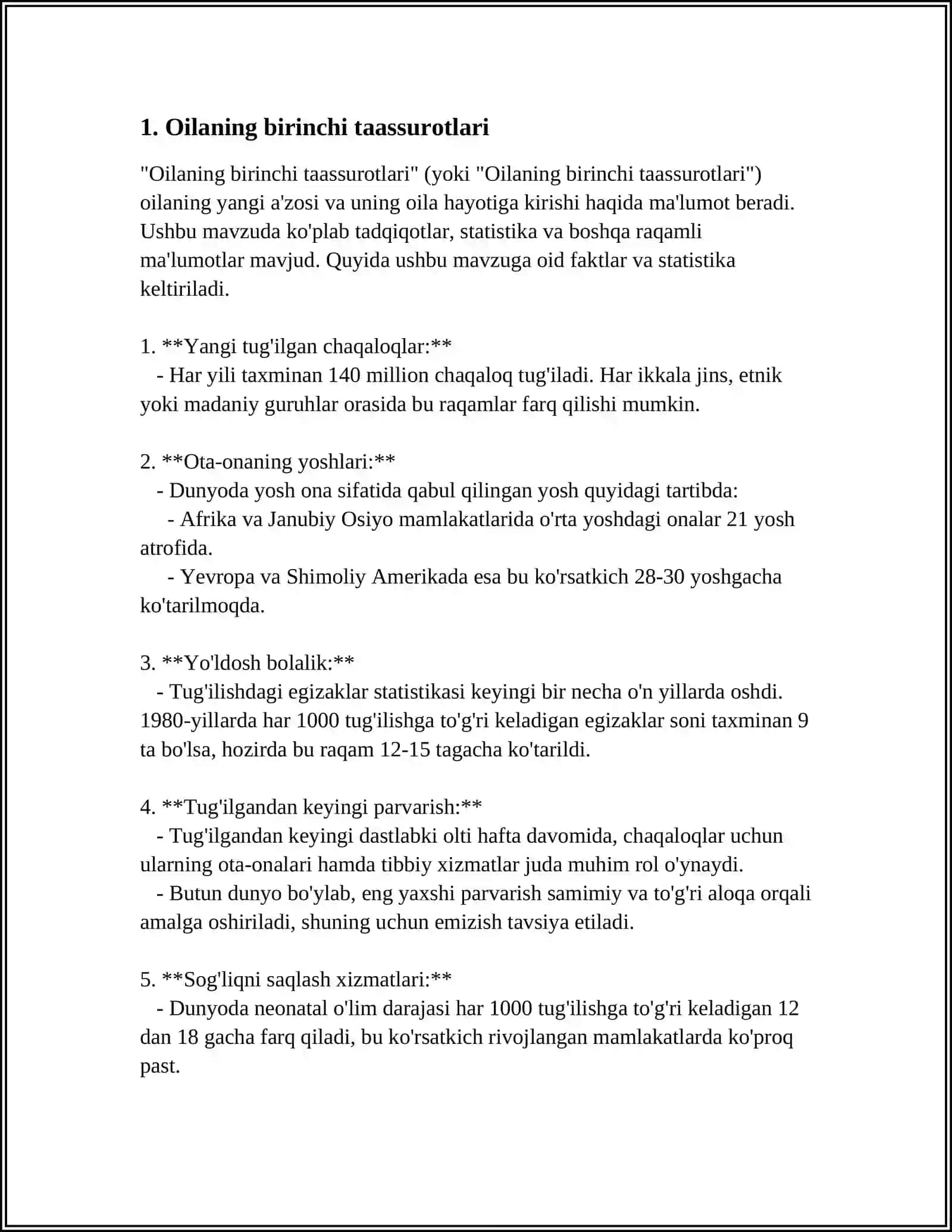 ILK O'SPIRINLARNING TURMISH HAQIDAGI TASAVVURLARI 4