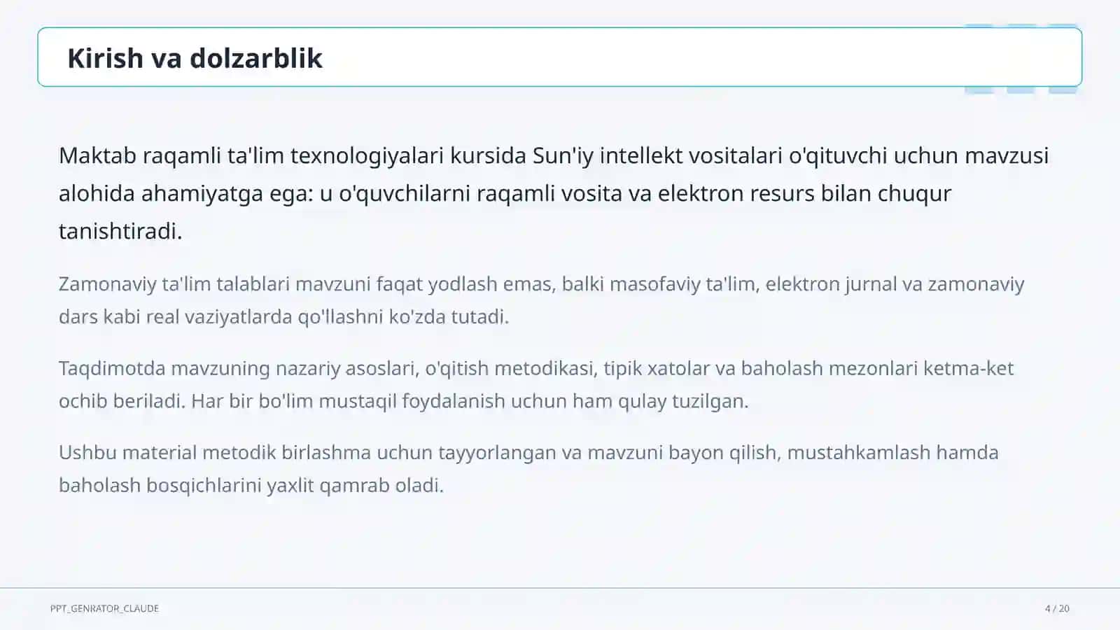 Sun'iy intellekt vositalari o'qituvchi uchun 4