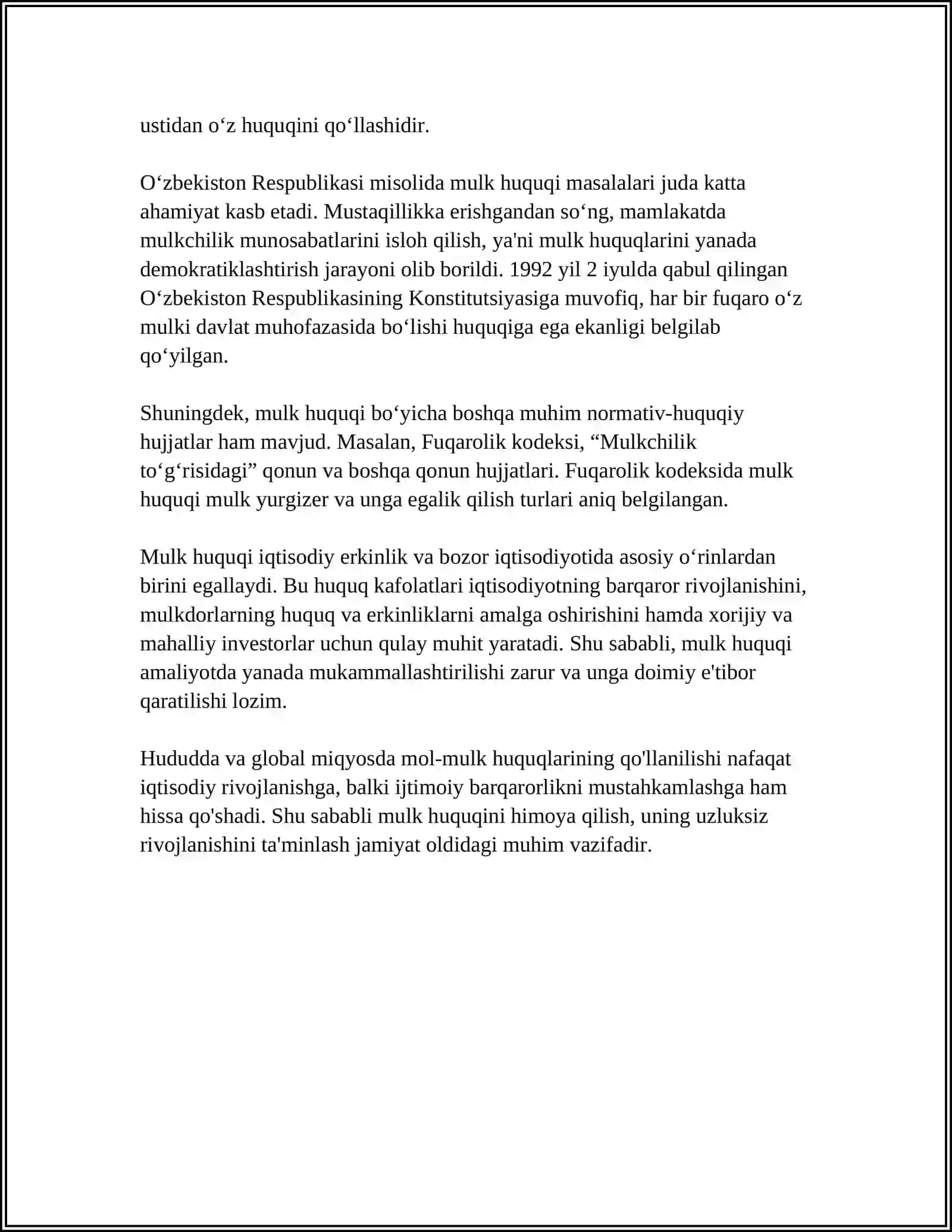 MULK HUQUQI SUB’YEKTLARI VA ULARNING MULKGA NISBATAN HUQUQLARI 4