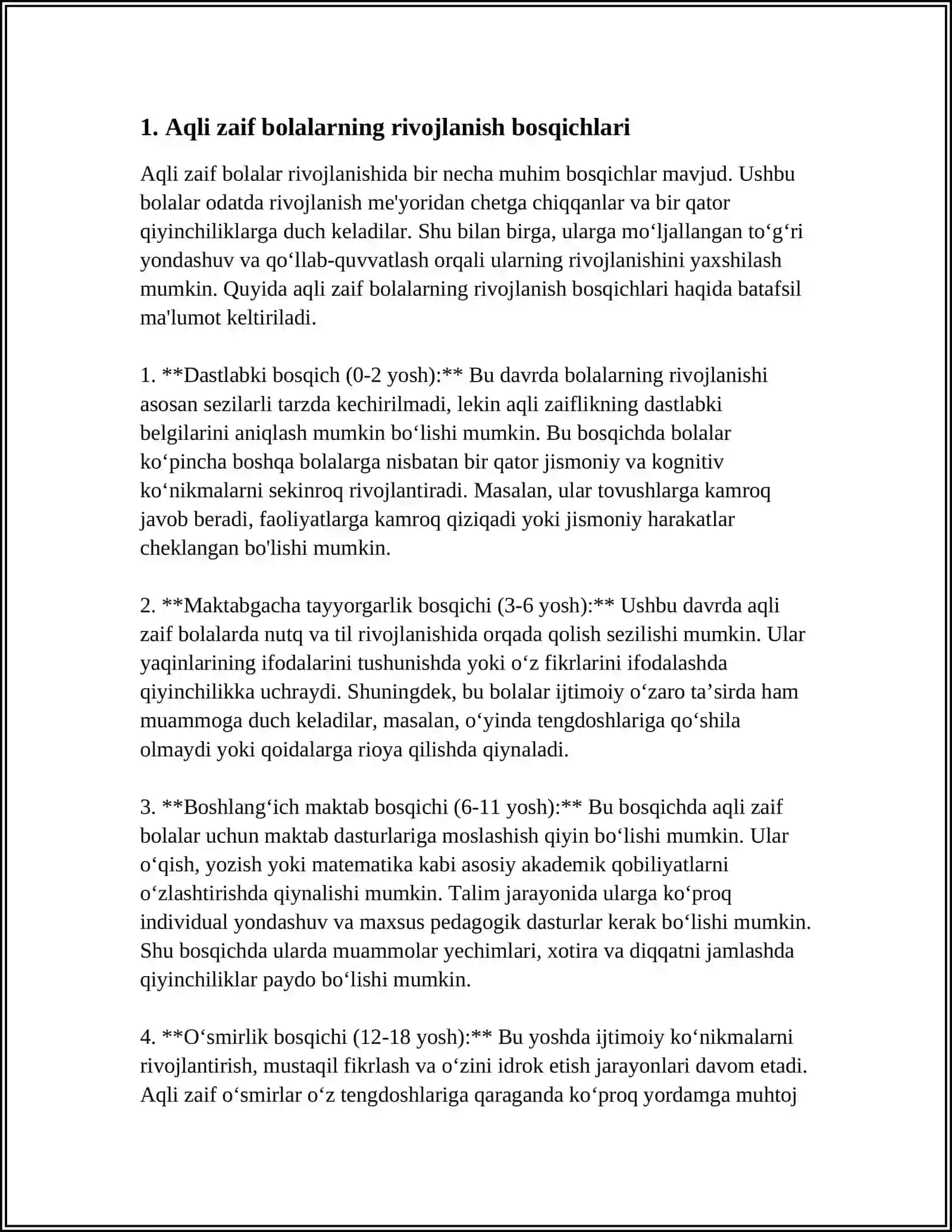 Aqli zaif bolalarning rivojlanishi 4