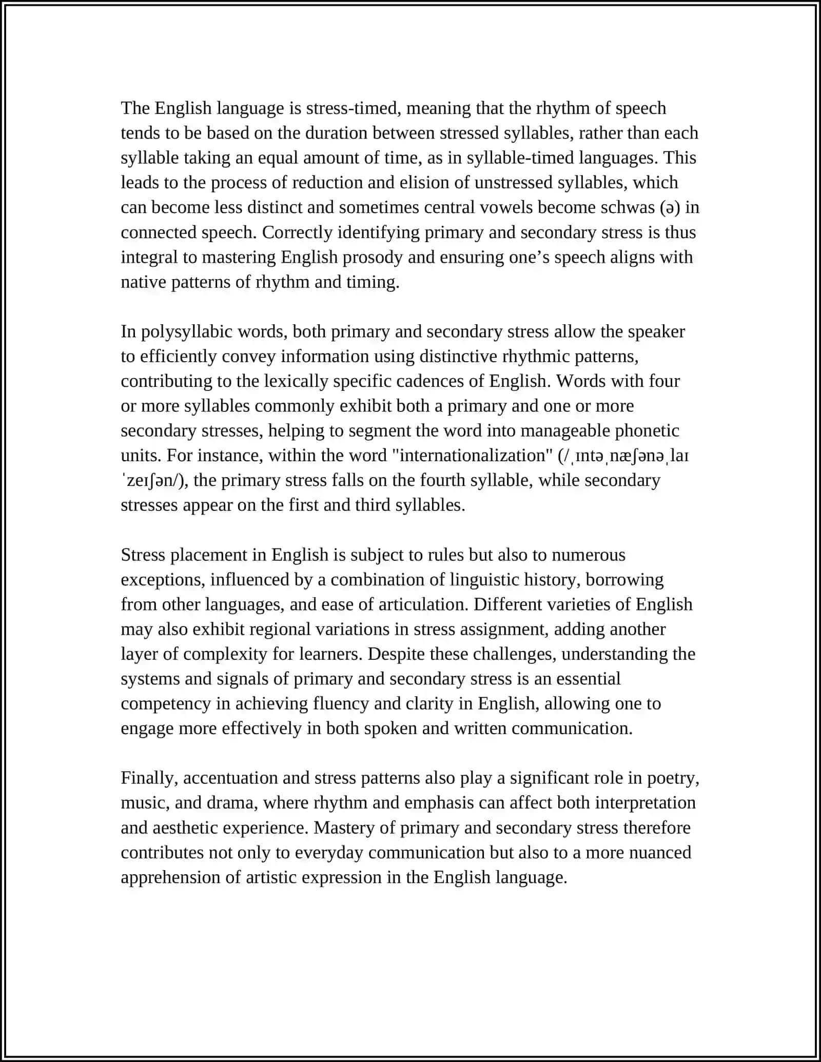 ACCENT. WORD STRESS 4