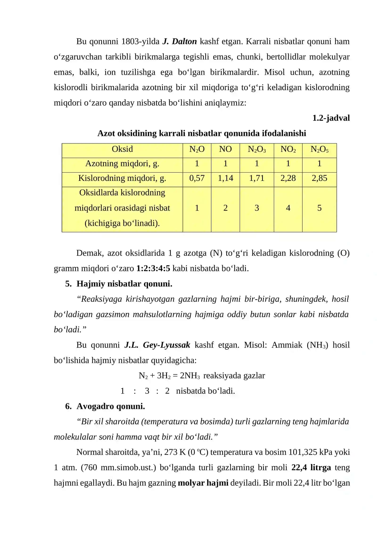 Kimyoning asosiy qonunlari hamda mavzu boʻyicha mashqlar bajarish 4