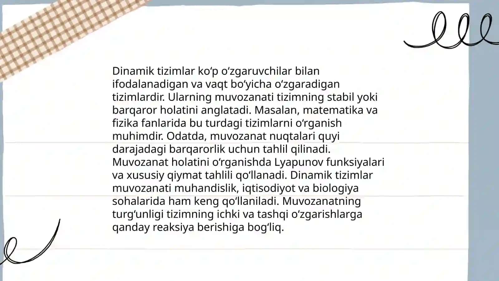Muvozanat va turg'unlik masalalariga doir masalalar 4