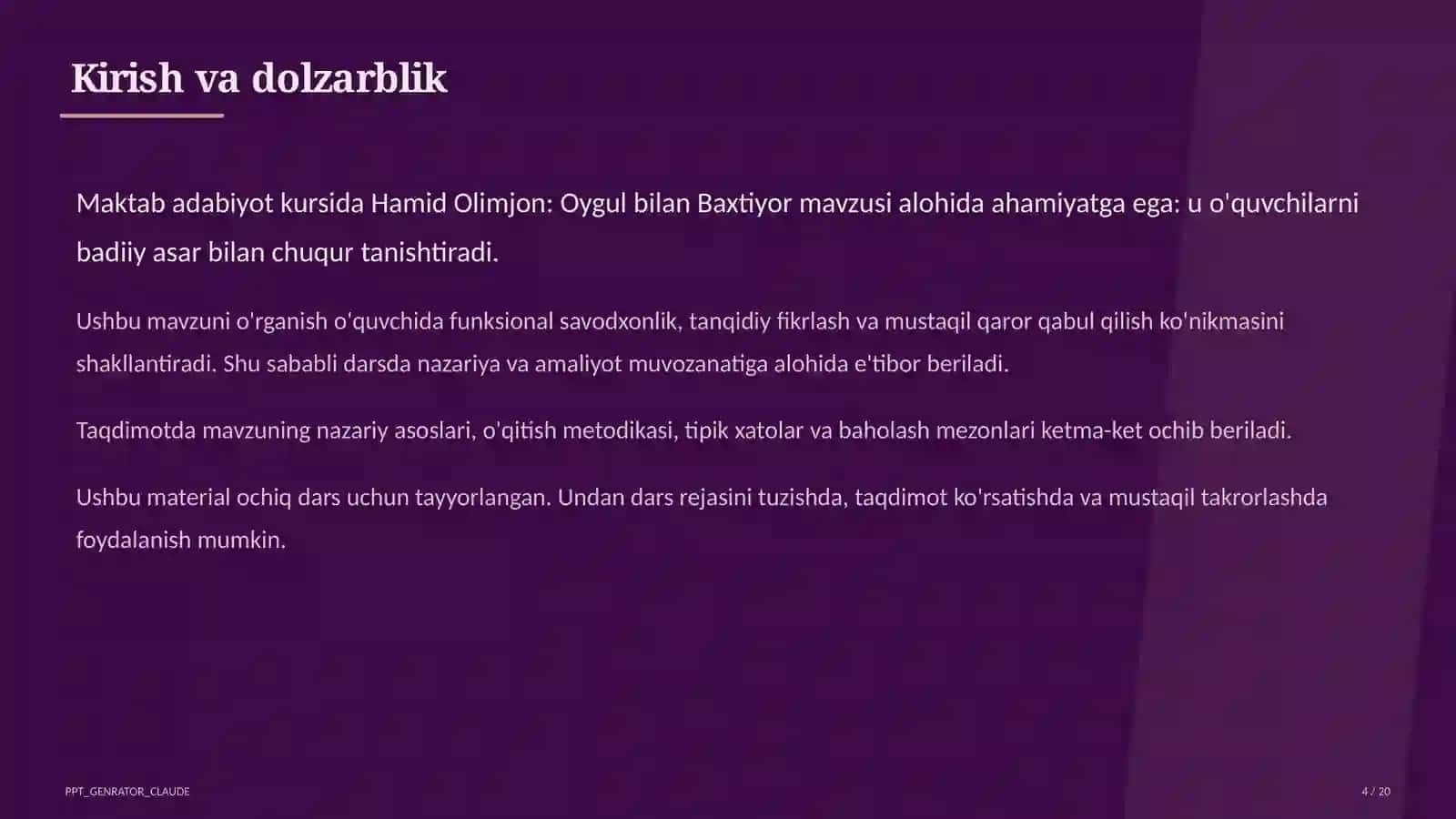 Hamid Olimjon: Oygul bilan Baxtiyor (5-sinf) 4