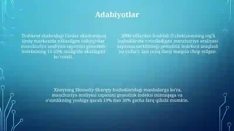 Manchuriya Araliyasi Saponinlari 4
