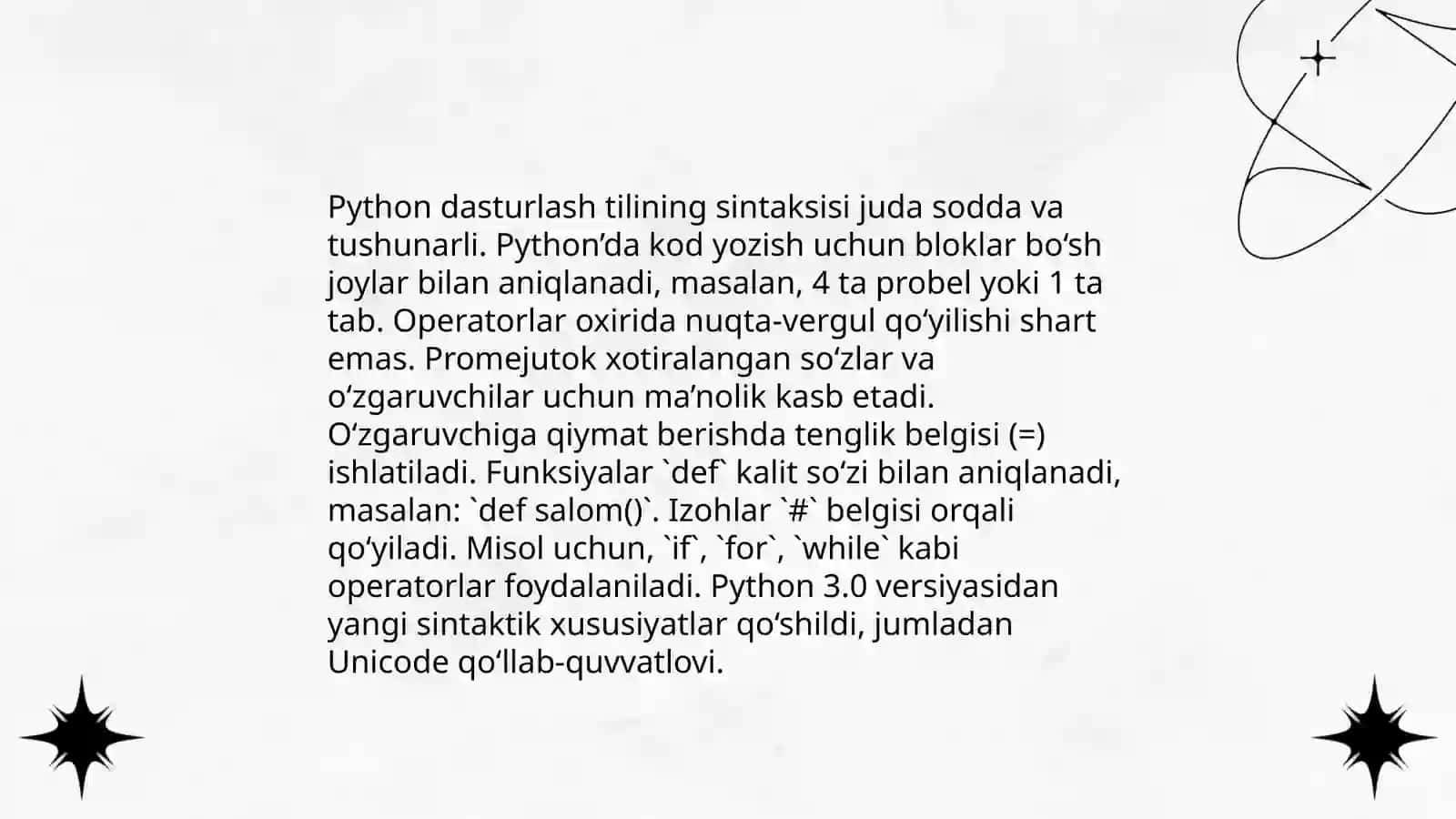 Python dasturlash tili haqida umumiy ma'lumot 4