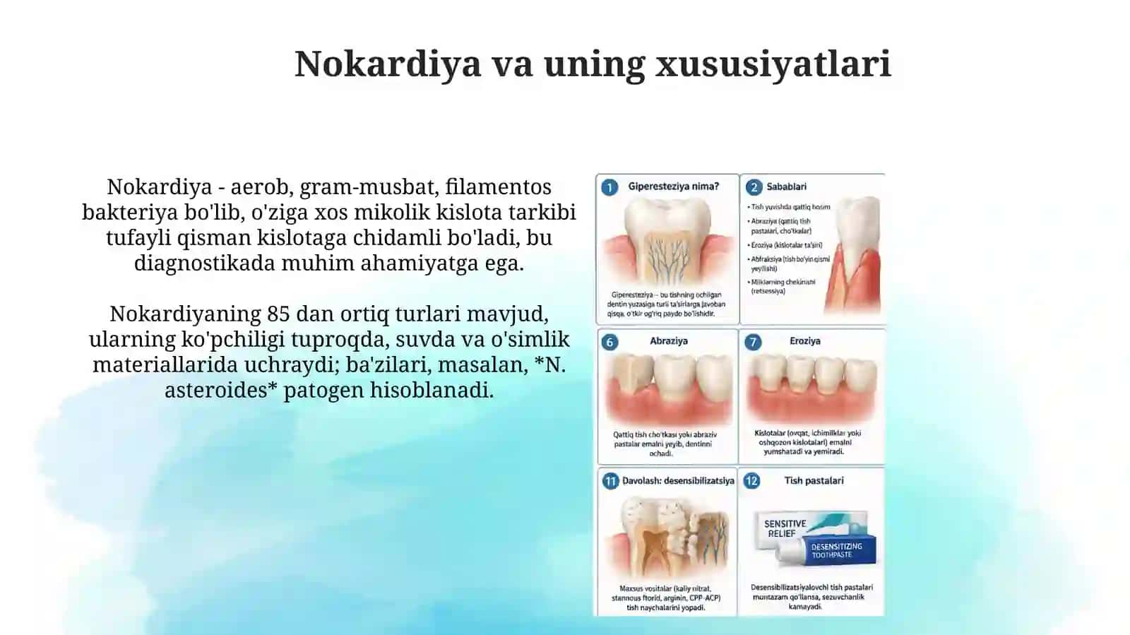 Tishlarning Nokarioz Shikastlanishlari: Giperesteziya 4