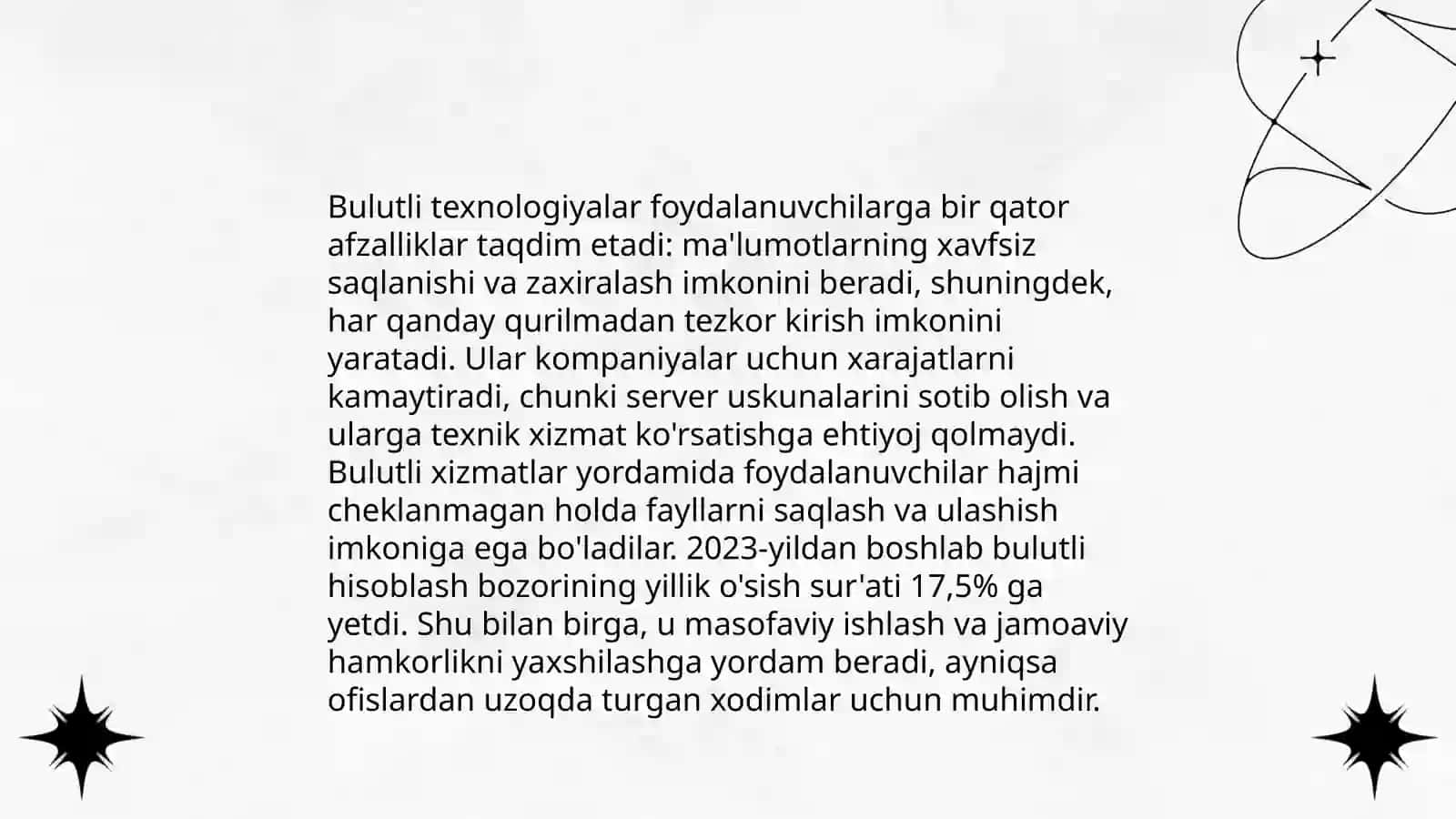 Iqtisodiyot sohalarda bulutli texnologiyalardan foydalanish xususiyatlari 4