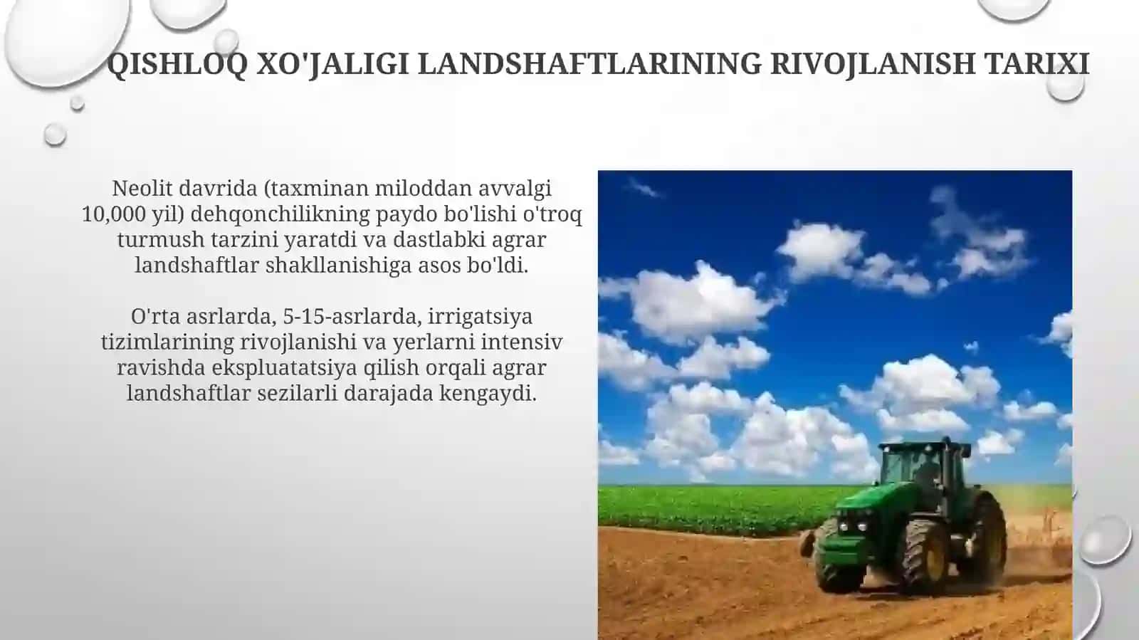 Qishloq xo'jaligi landshaftlari: shakllanishi va ekologik oqibatlari 4
