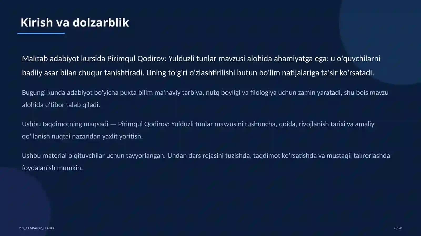 Yulduzli tunlar (11-sinf) 4