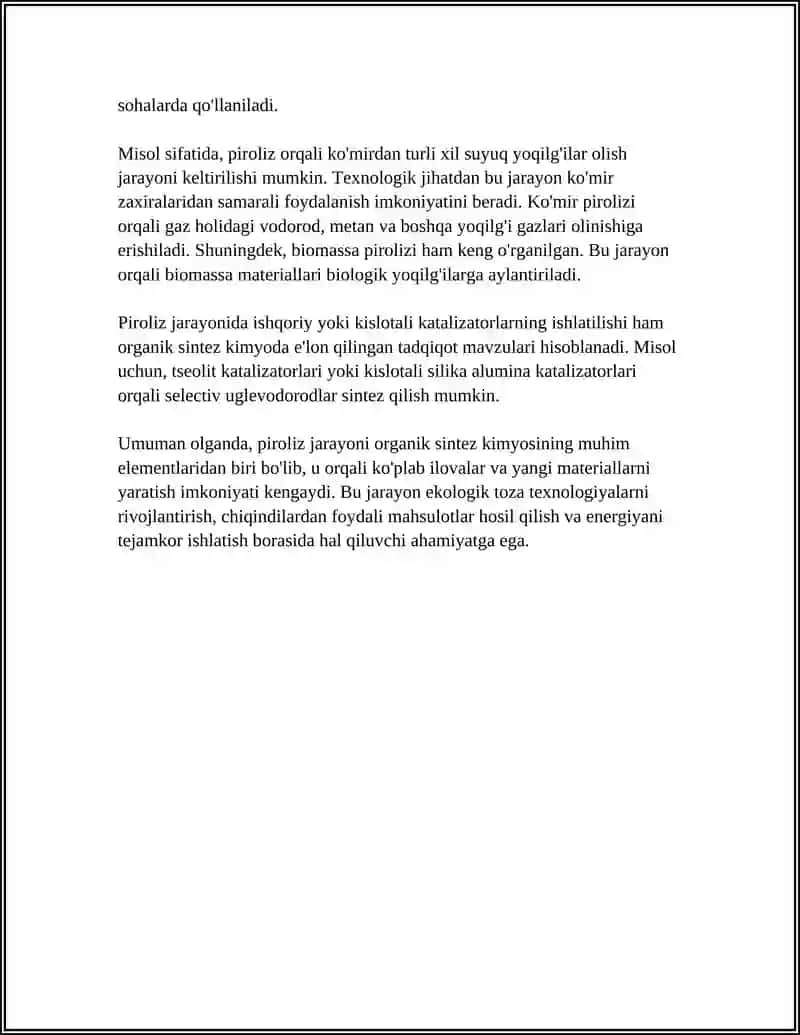 ORGANIK SINTEZ KIMYO PIROLIZ JARAYONI 4