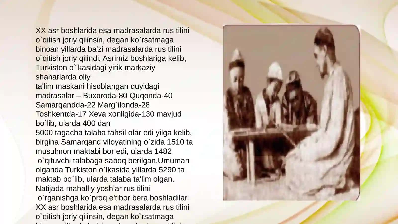 Rossiya imperiyasi davrida Turkistonda ta‘lim tizimi 4
