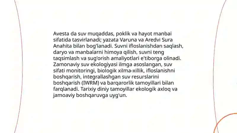 "Avesto" dagi tabiat tasavvurlari va zamonaviy ekologik tajribalarni qiyosiy tahlil qilish 4