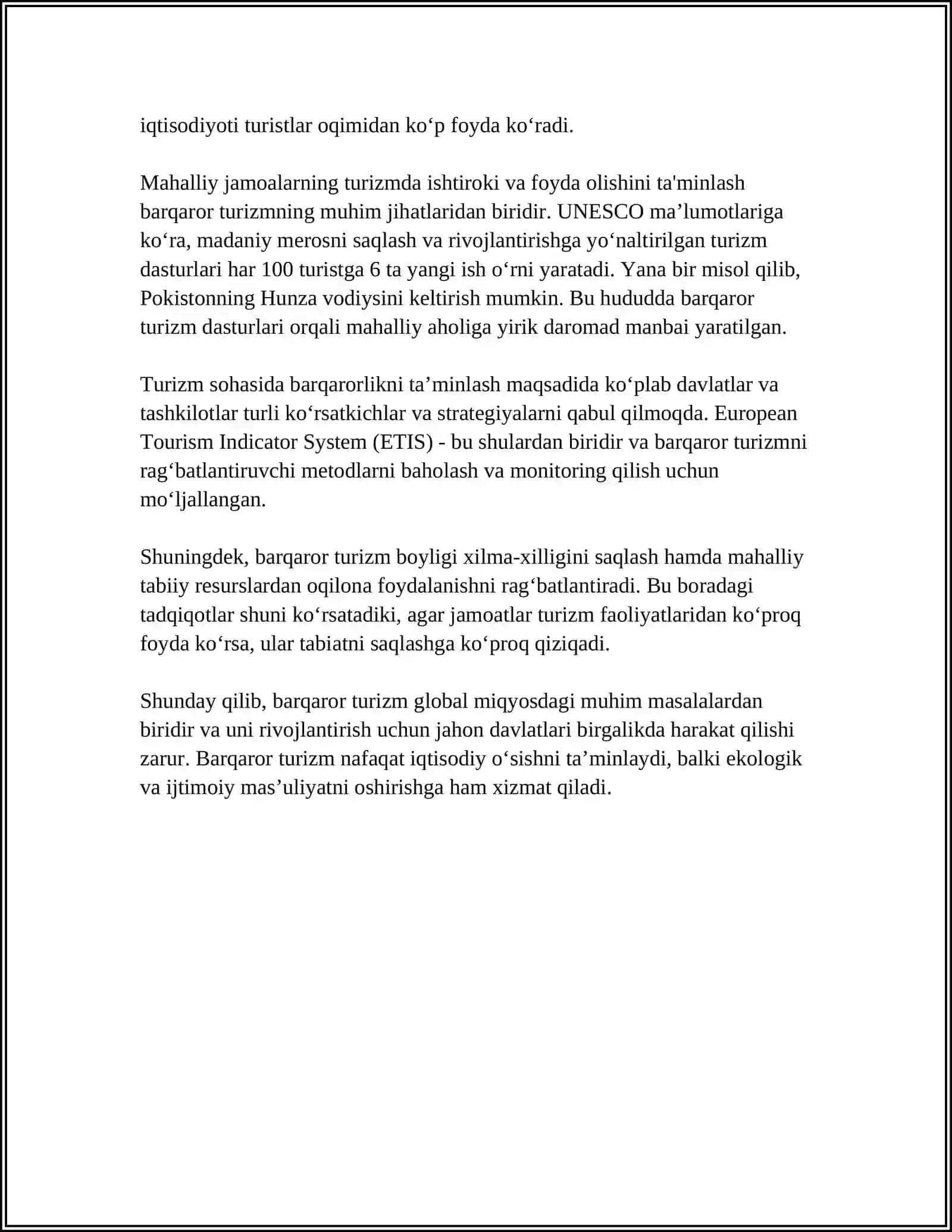 ISLOHOTLARNING YANGI BOSQICHIDA TURIZM BOʻYICHA STRATEGIK VAZIFALAR 4