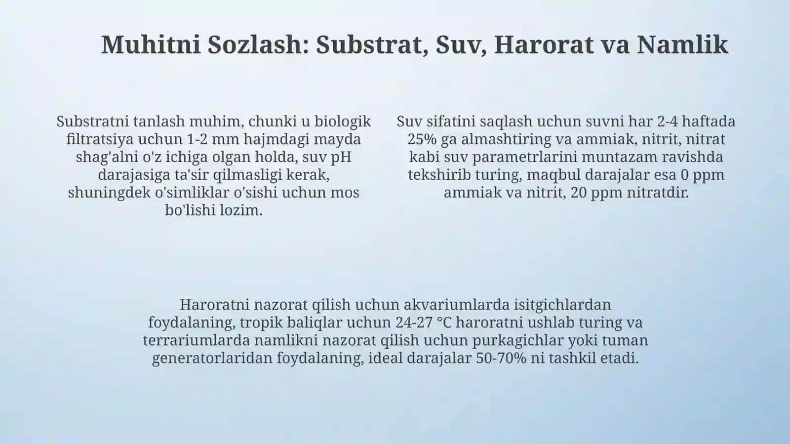 Akvariumlar, Terrariumlar va Qushlar uchun Muhitni Yaratish 4