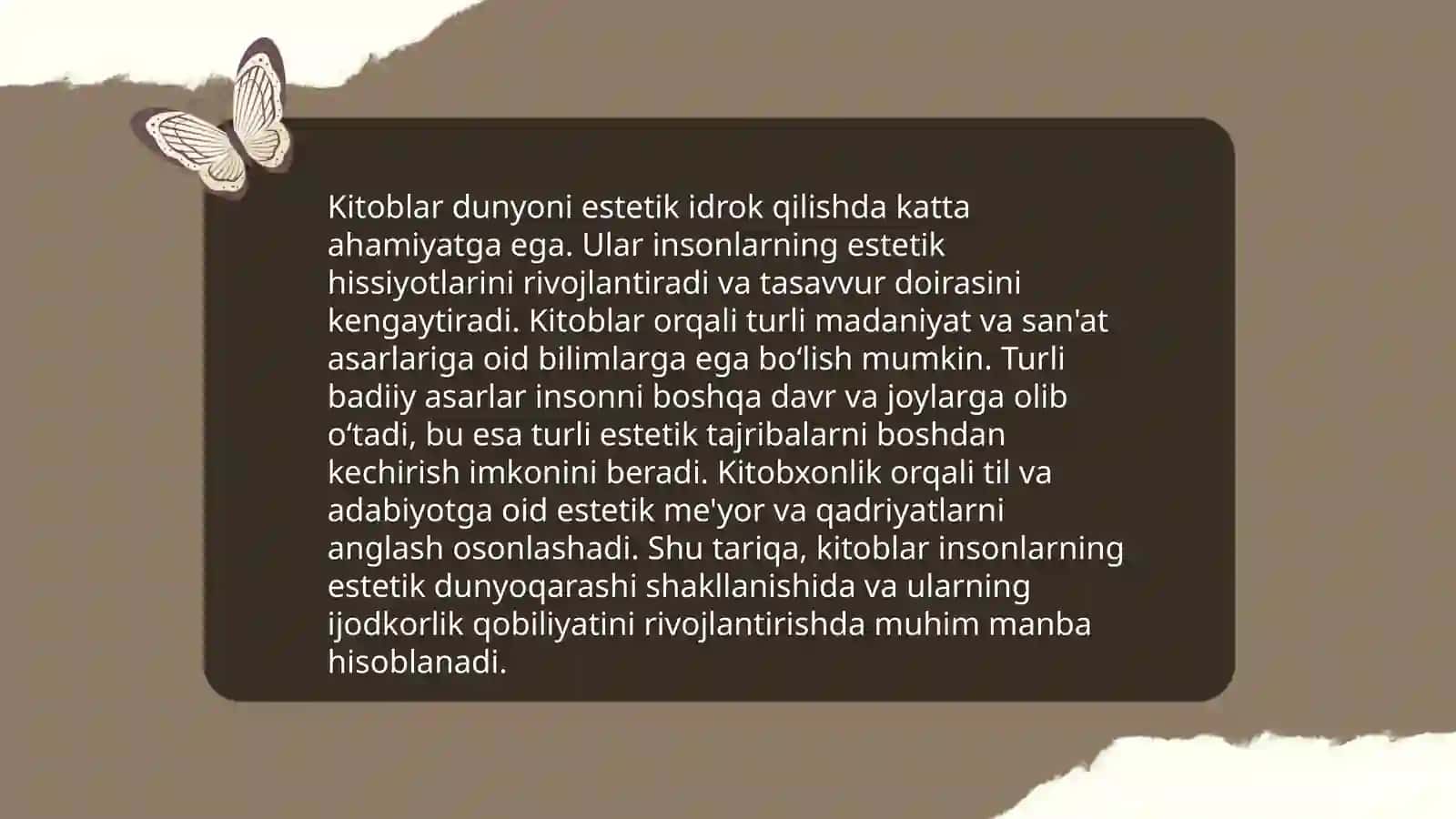 Badiiy asarlarning estetik idrokni rivojlantirishdagi o‘rni 4