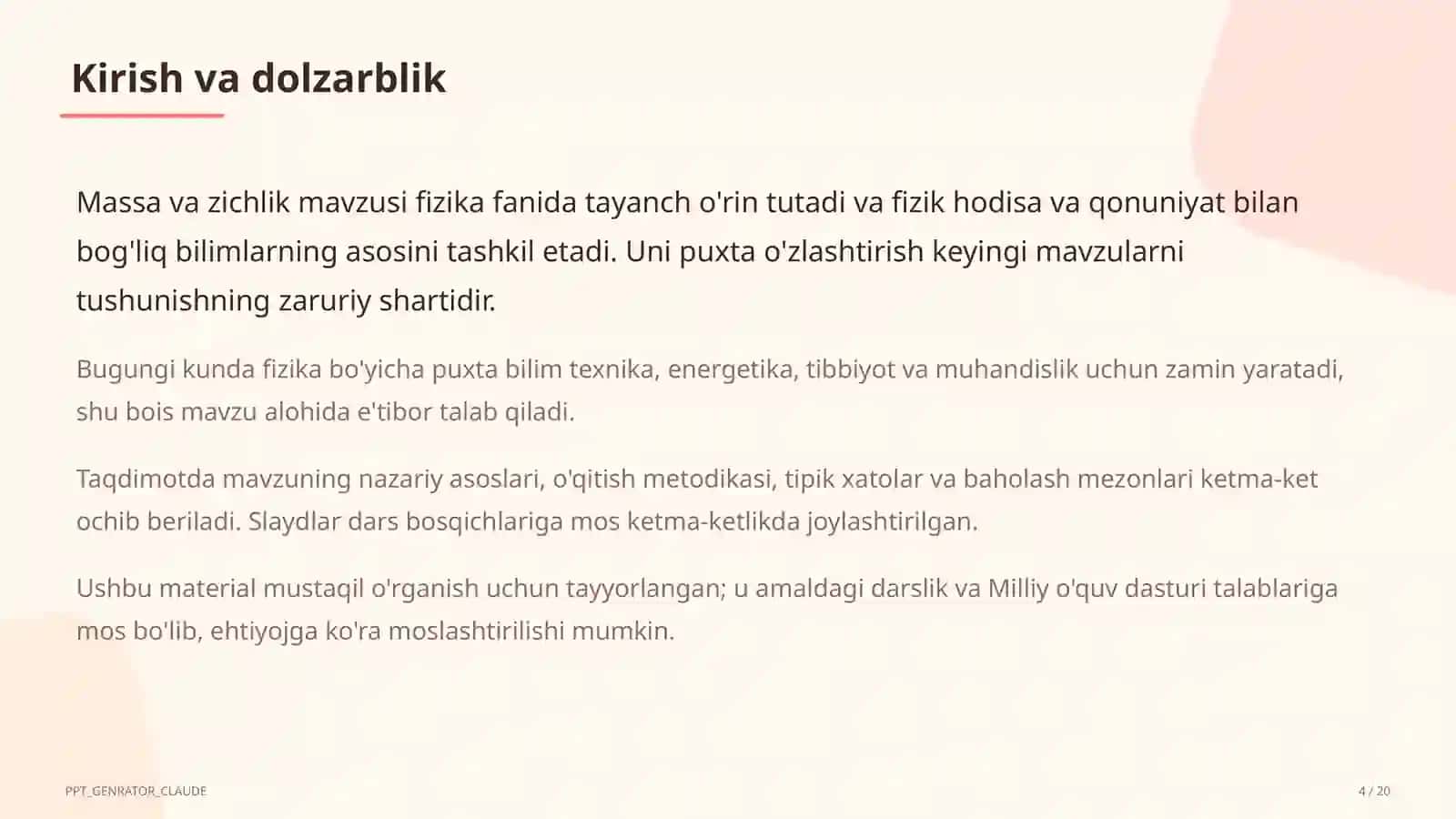 Massa va zichlik (6-sinf) 4
