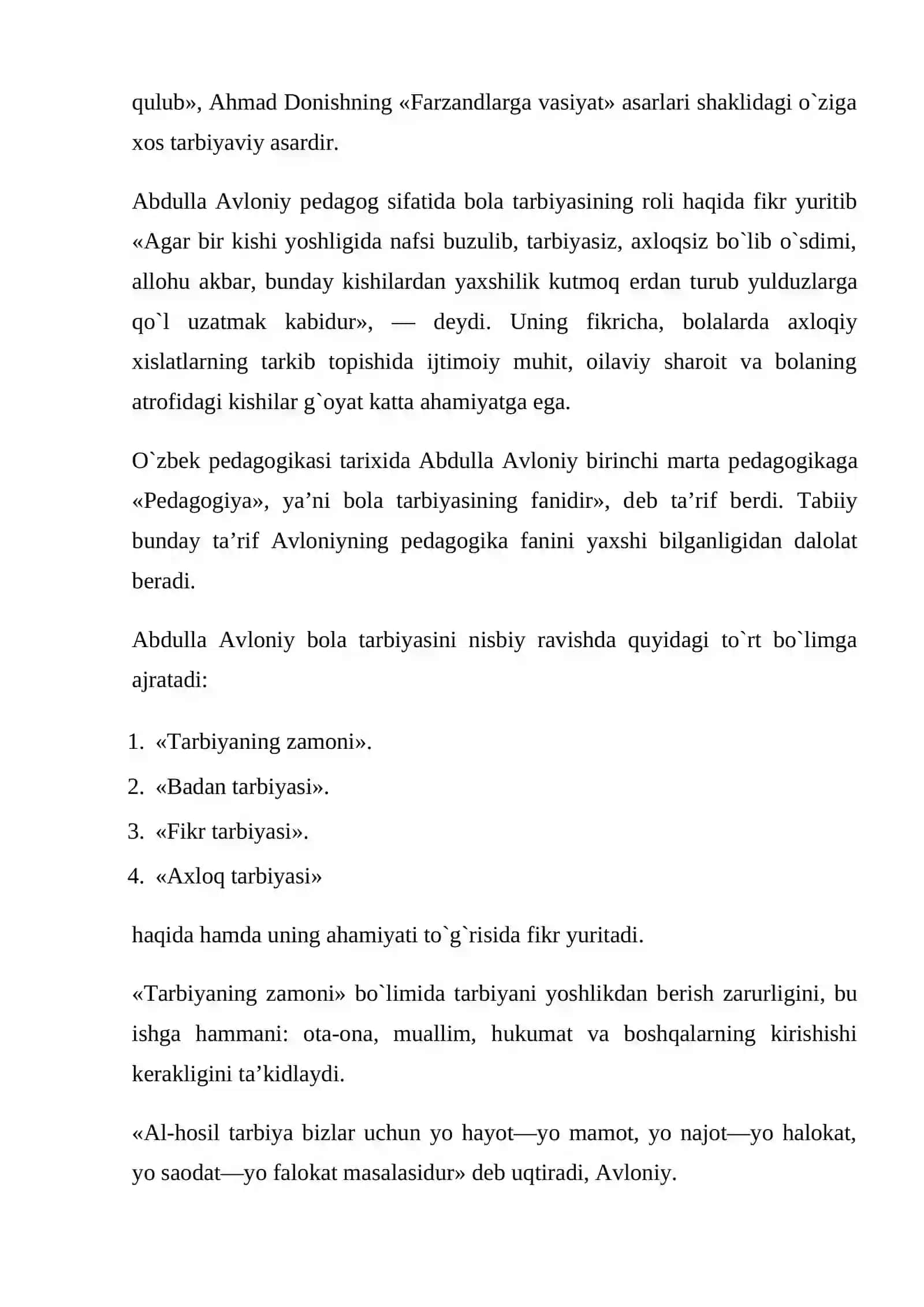 ABDULLA AVLONIYNING “TURKIYGULISTONYOXUDAXLOQ”ASARINING TA’LIMIY AHAMIYATI 4