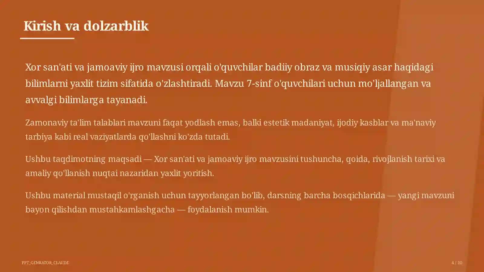 Xor san'ati va jamoaviy ijro (7-sinf) 4