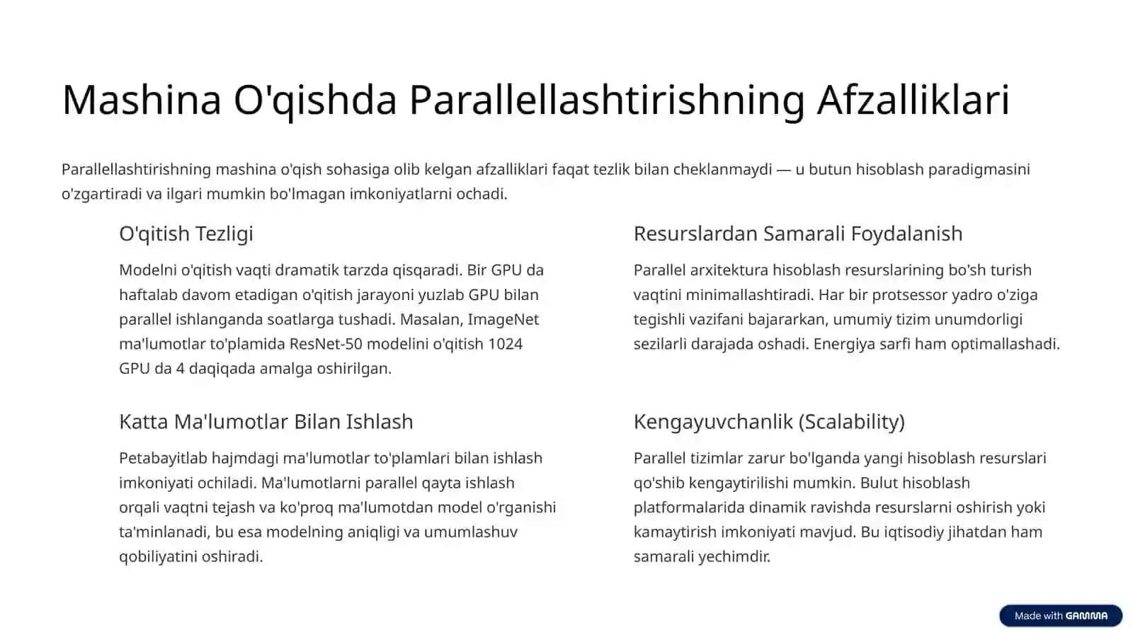 Mashina O'qish Jarayonlarini Parallellashtirish 4