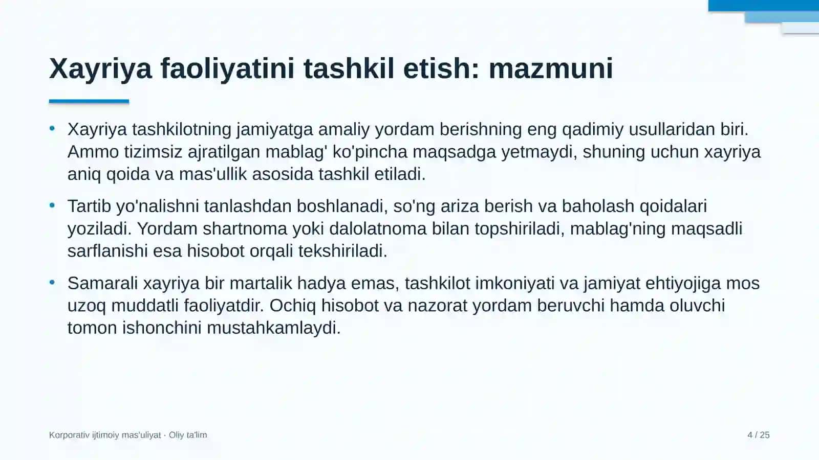 oziq ovqat sanoatida xayriya faoliyatini tashkil etish 1612 4