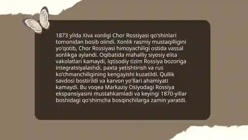 Chor Rossiyasining O'rta Osiyoga kirish sabablari va maqsadlari 4