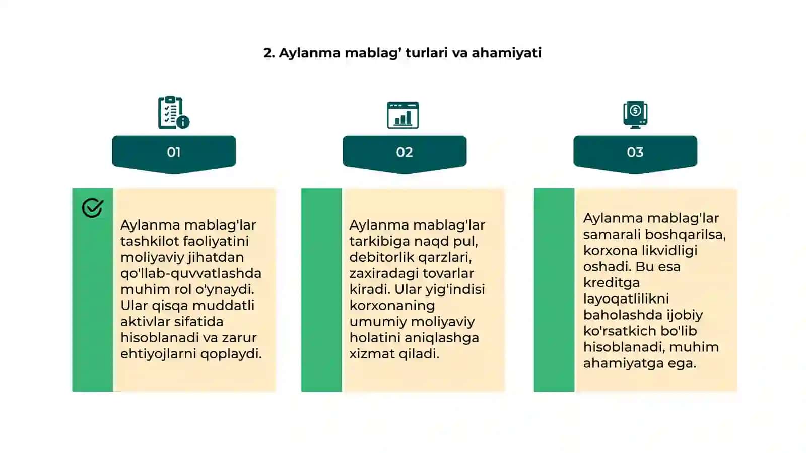 Aylanma mablag’lar va mijozlarning kreditga layoqatliligini baholash usullari 4