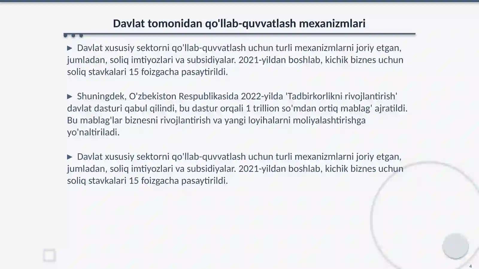 Xususiy Sektorni Quvvatlash 4