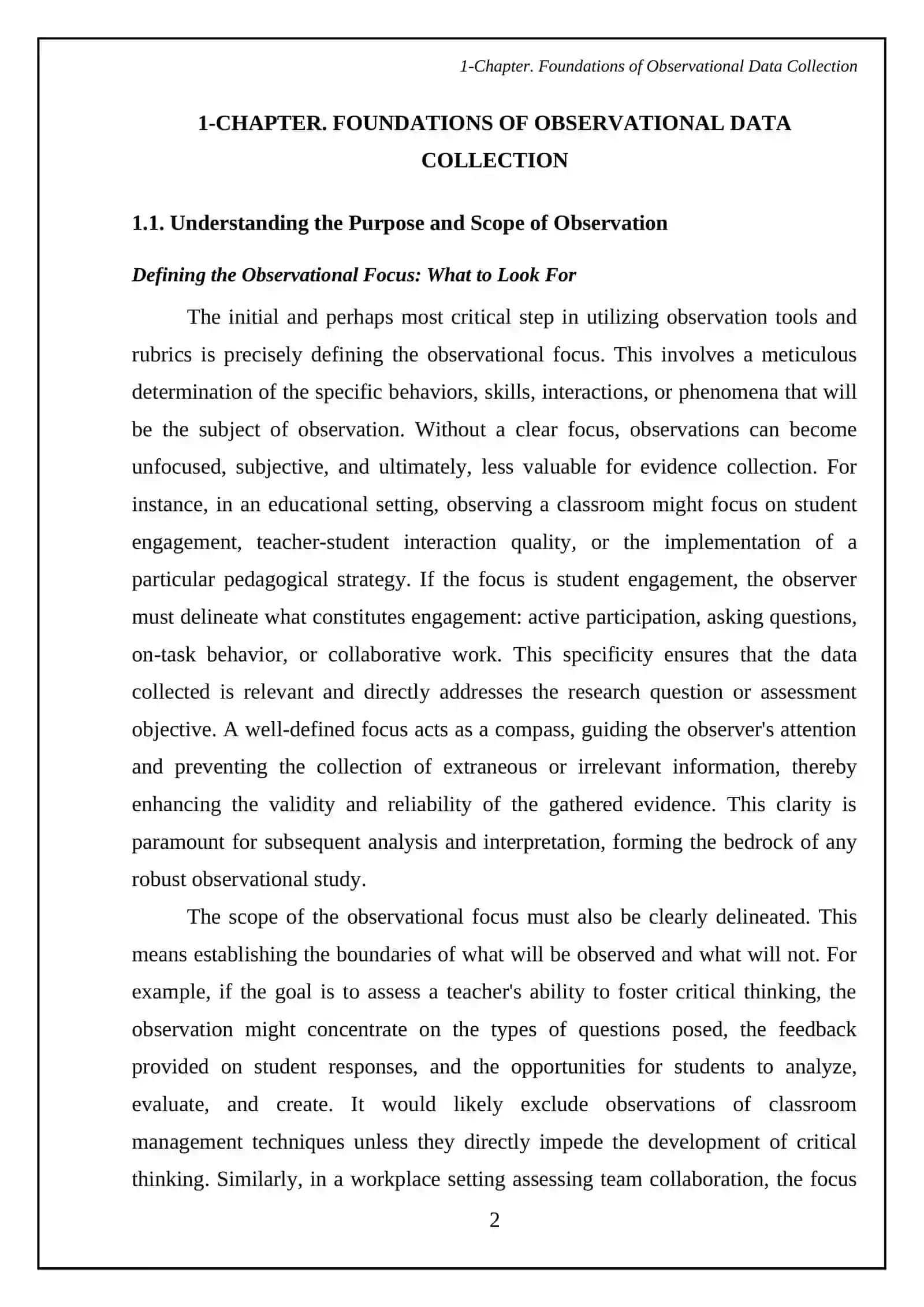 Course Work on Using Observation Tools and Rubrics to Collect Evidence 4