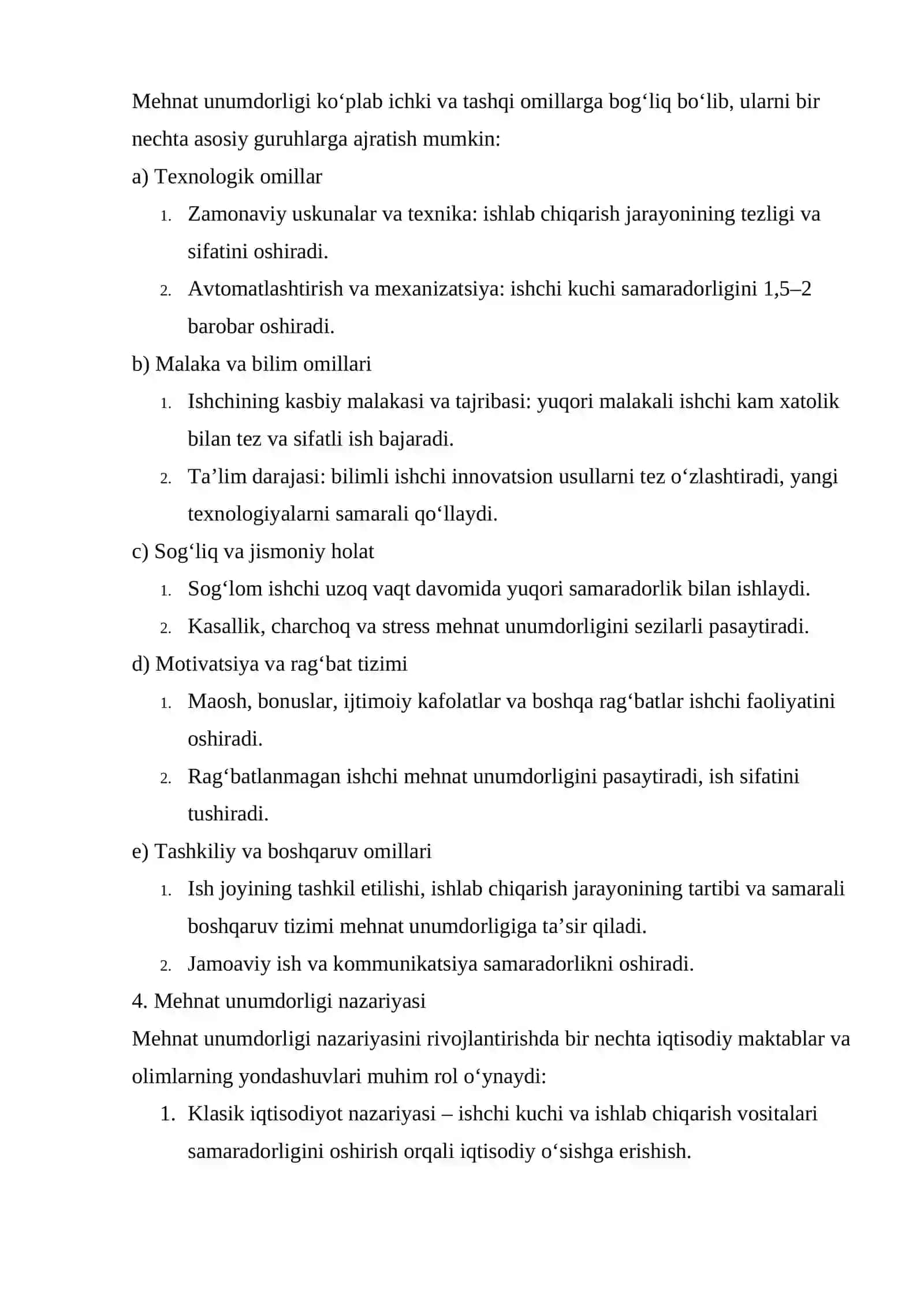 Mehnat unumdorligi va inson kapitali o'rtasidagi bog'liqlik 4