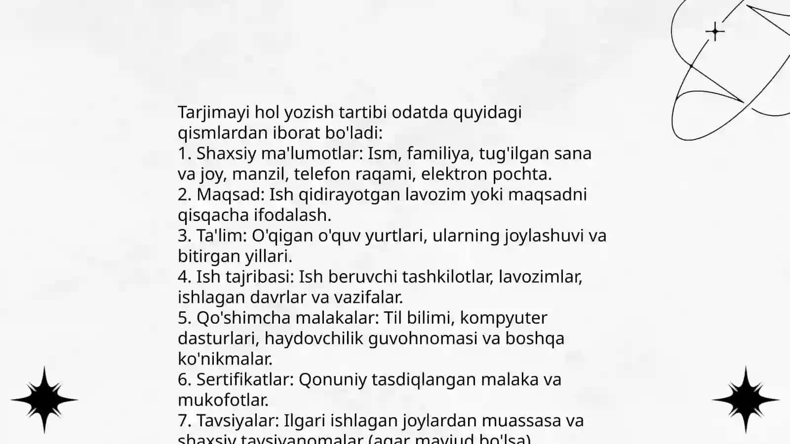 Tarjimayi hol tushunchasi 4
