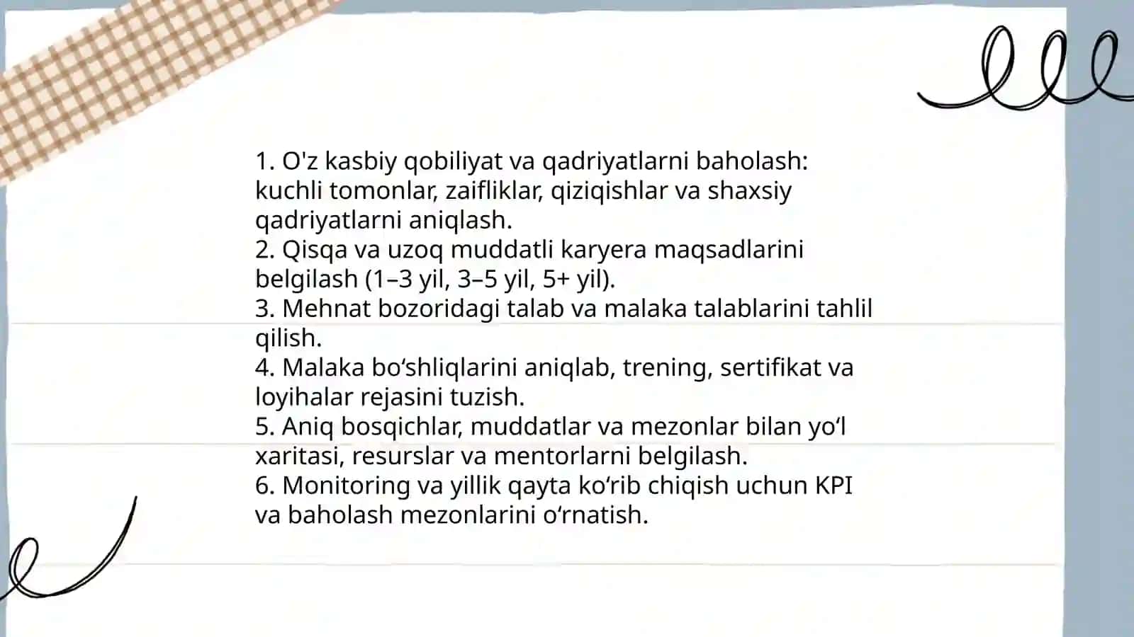 Inson resurslarini karyerasini rejalashtirish va rivojlantirish 4