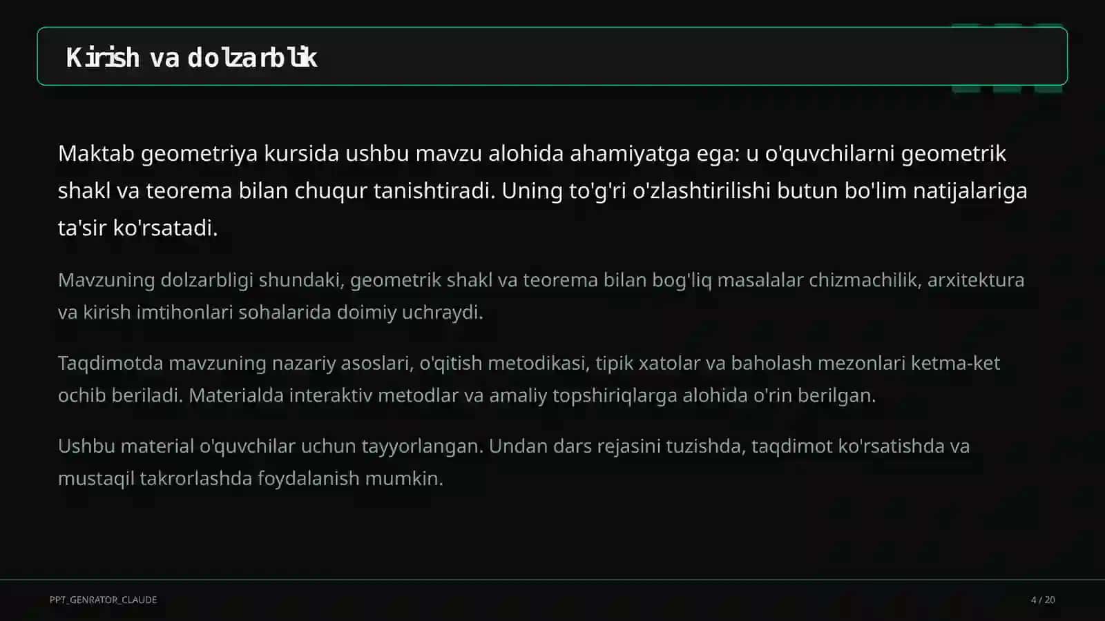 Fazoda perpendikulyarlik: uch perpendikulyar teoremasi (10-sinf) 4