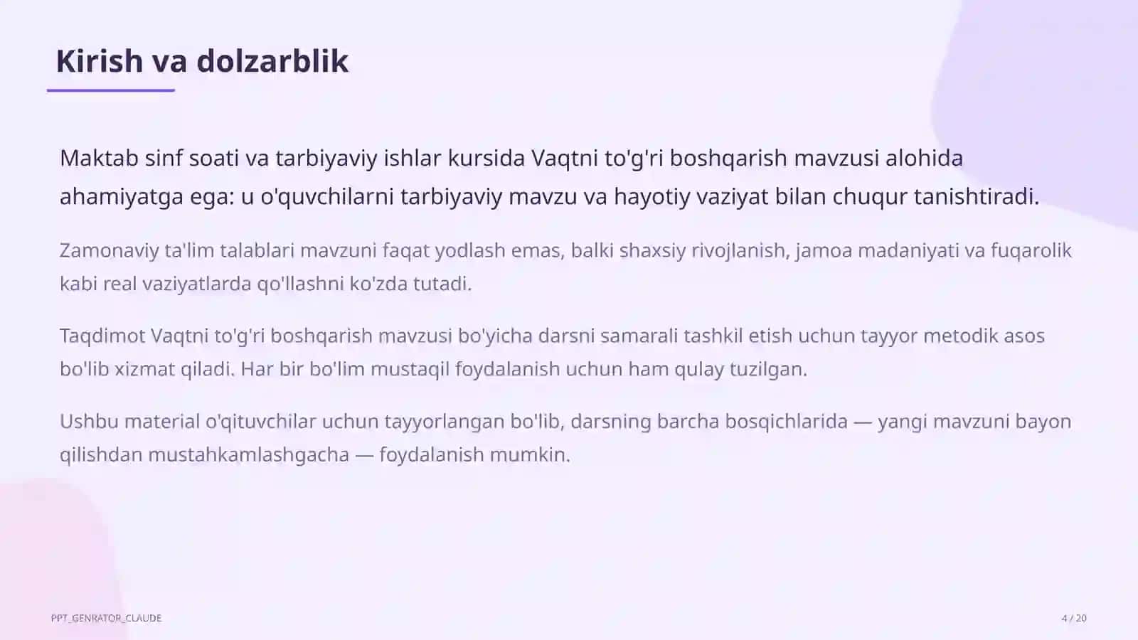 Vaqtni to'g'ri boshqarish 4